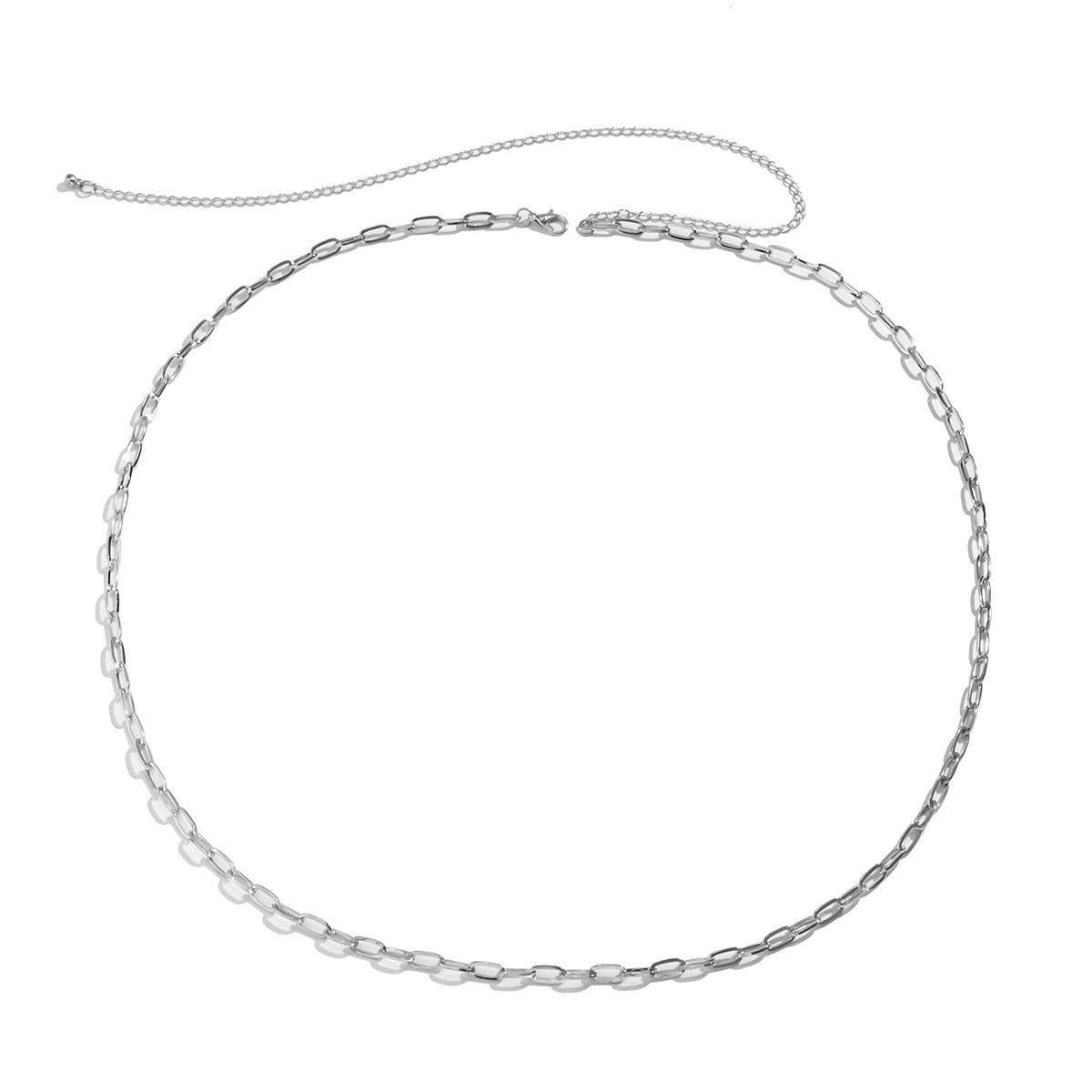Fashion sweet and cool trend single-layer chain accessories, personalized simple geometric cross chain waist chain срібний
Fashion sweet and cool trend single-layer chain accessories, personalized simple geometric cross chain waist chain срібний