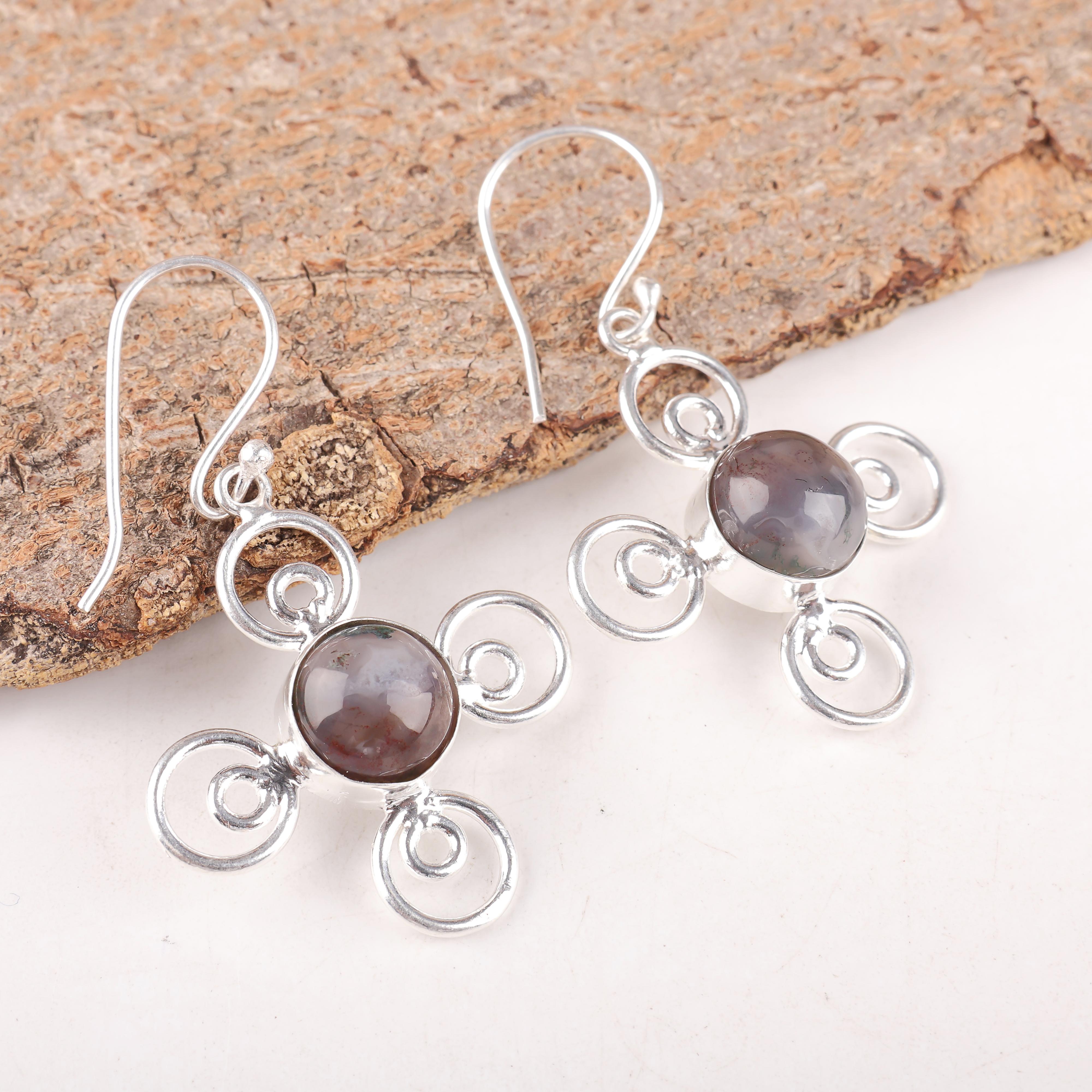 Moss Agate Earrings, Gemstone Jewelry 925 Solid Sterling Silver Earrings, Gift For Women Handmade Earrings 1.76 inches зелёный
Moss Agate Earrings, Gemstone Jewelry 925 Solid Sterling Silver Earrings, Gift For Women Handmade Earrings 1.76 inches зелёный