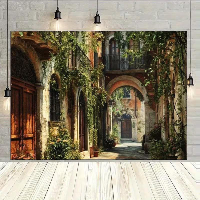2D Romantic European Alley Backdrop, Old Town with Green Vines for Photoshoot 47.2x31.5inch/120*80cm
2D Romantic European Alley Backdrop, Old Town with Green Vines for Photoshoot 47.2x31.5inch/120*80cm