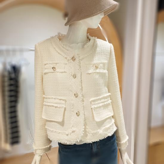 Olive De Olive Fringe Round Tweed Jacket YW6SJ611 FREE слонова кістка
Olive De Olive Fringe Round Tweed Jacket YW6SJ611 FREE слонова кістка