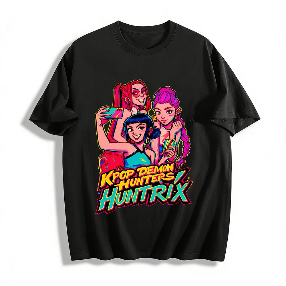 KPOP Demon Hunters Huntrix Graphic Tee, Trendy Neon Girl Group Print Casual Short Sleeve T-Shirt Pure cotton T-shirt XXS
KPOP Demon Hunters Huntrix Graphic Tee, Trendy Neon Girl Group Print Casual Short Sleeve T-Shirt Pure cotton T-shirt XXS