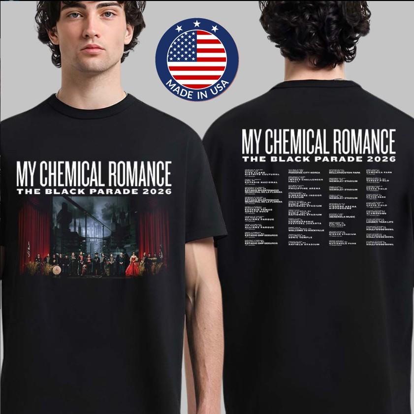 MCR The Black Parade 2026 TShirt 20th Anniversary Tour Dates Two Sided Merch Unisex T-Shirt XXL
MCR The Black Parade 2026 TShirt 20th Anniversary Tour Dates Two Sided Merch Unisex T-Shirt XXL