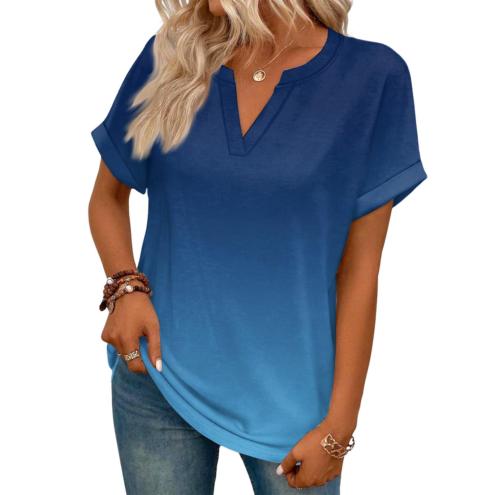 Fashionable Women s Casual V,neck Short,sleeved Gradient T,shirt L
Fashionable Women s Casual V,neck Short,sleeved Gradient T,shirt L