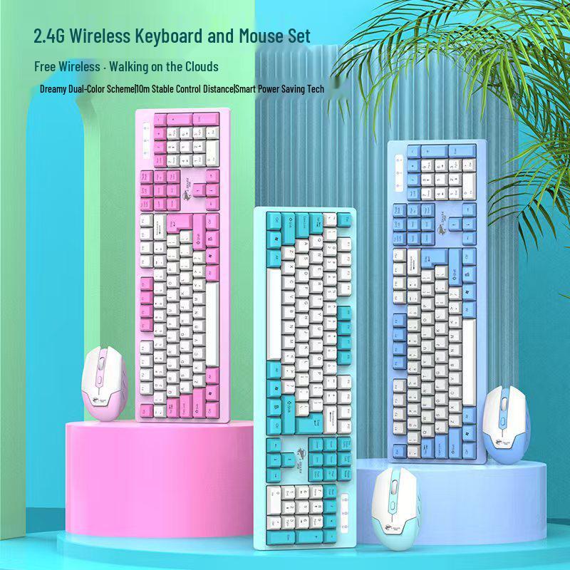 Ling Sha T906 Wireless Keyboard & Mouse Set, 104 Keys, Color Block Design, Universal for Desktop, Laptop, Gaming & Office Use, 2.4G Connectivity Keyboard: 43.5*13.5*2.3cm, Mouse: 10.5*6*3.5cm
Ling Sha T906 Wireless Keyboard & Mouse Set, 104 Keys, Color Block Design, Universal for Desktop, Laptop, Gaming & Office Use, 2.4G Connectivity Keyboard: 43.5*13.5*2.3cm, Mouse: 10.5*6*3.5cm