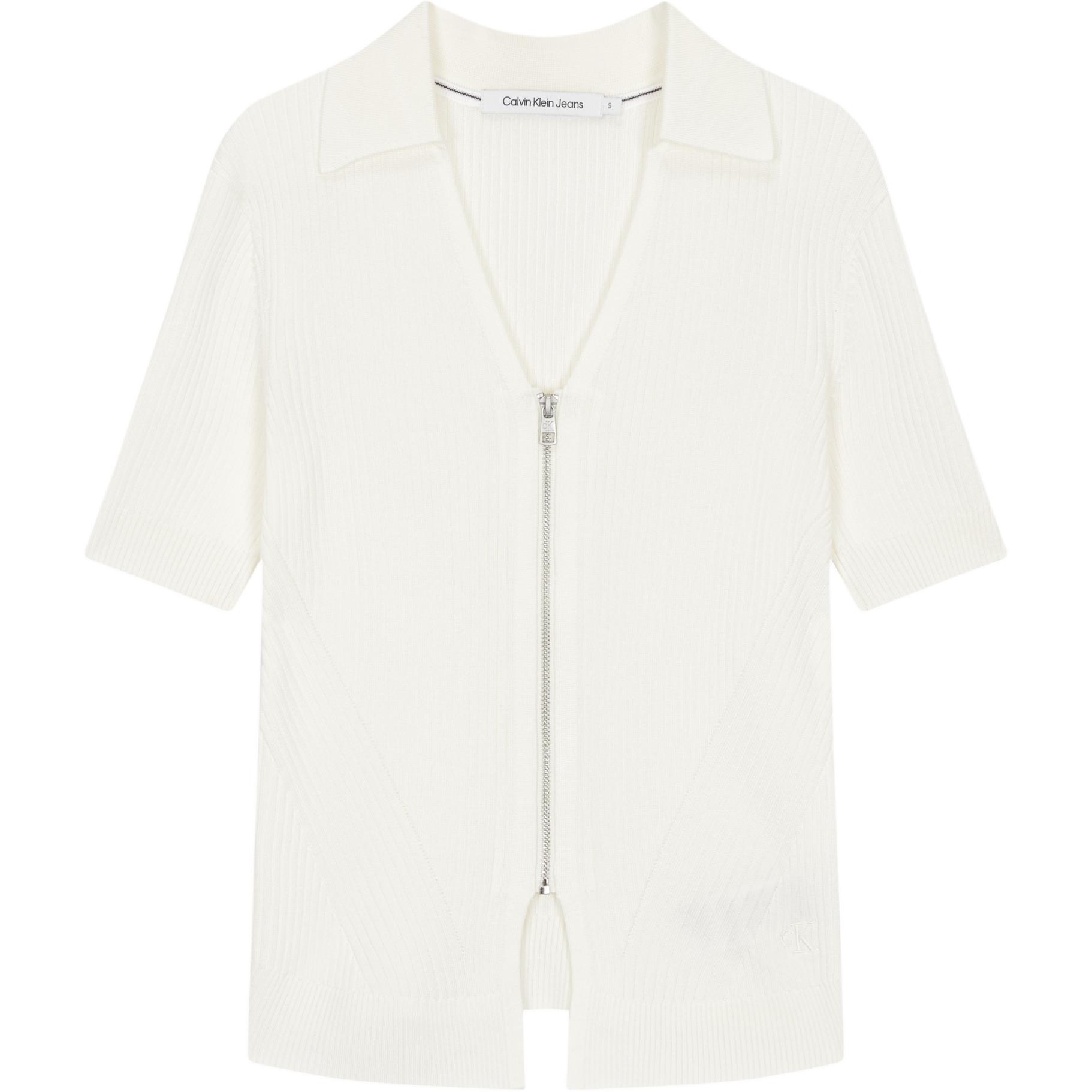 Calvin Klein Embroidered Logo V-Neck Zip Short Sleeve Knit Top Women tops Ivory J223933-YBI S
Calvin Klein Embroidered Logo V-Neck Zip Short Sleeve Knit Top Women tops Ivory J223933-YBI S