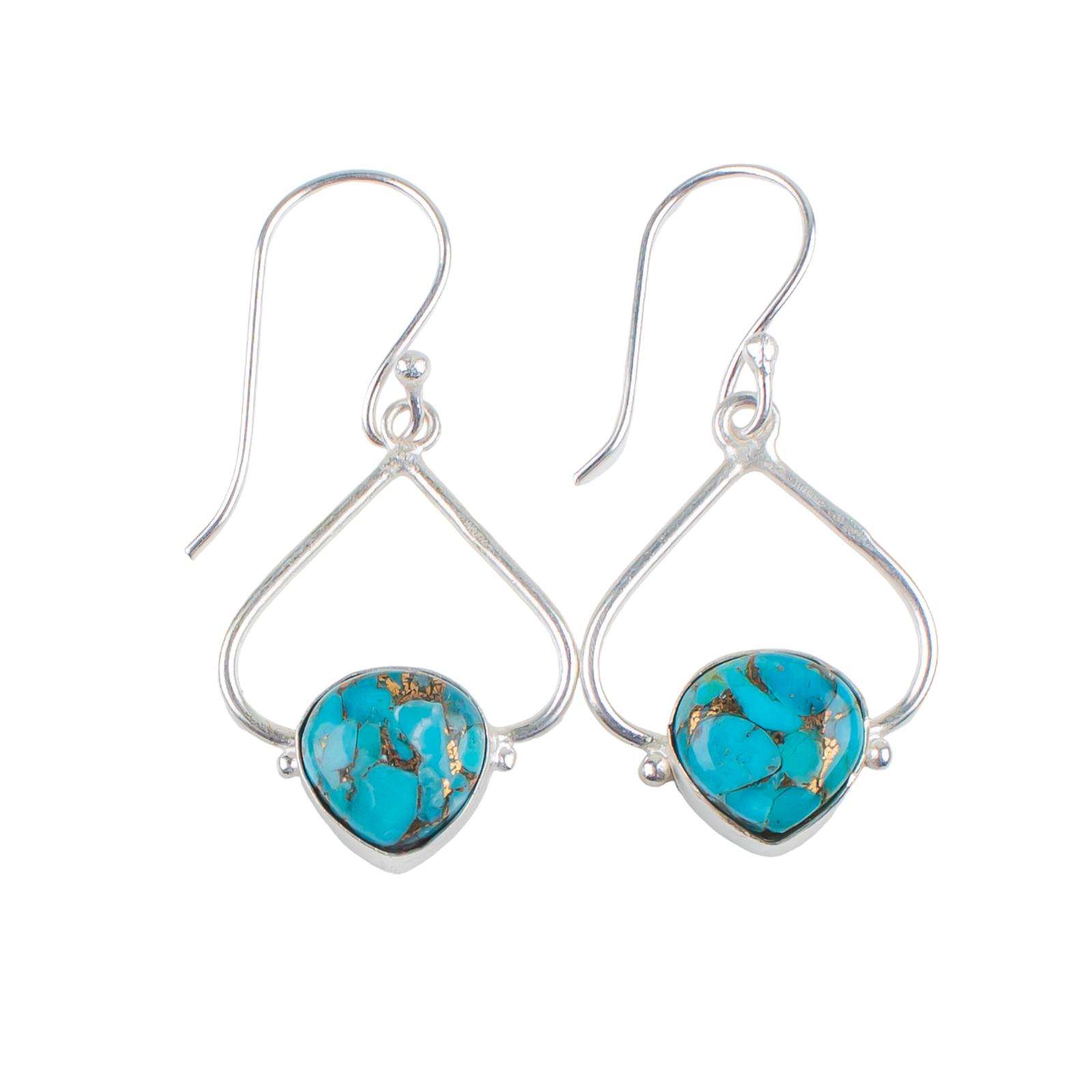 Blue Copper Turquoise Gemstone 925 Solid Silver Designer Jewelry Earrings 1.80 EE-33-35
Blue Copper Turquoise Gemstone 925 Solid Silver Designer Jewelry Earrings 1.80 EE-33-35
