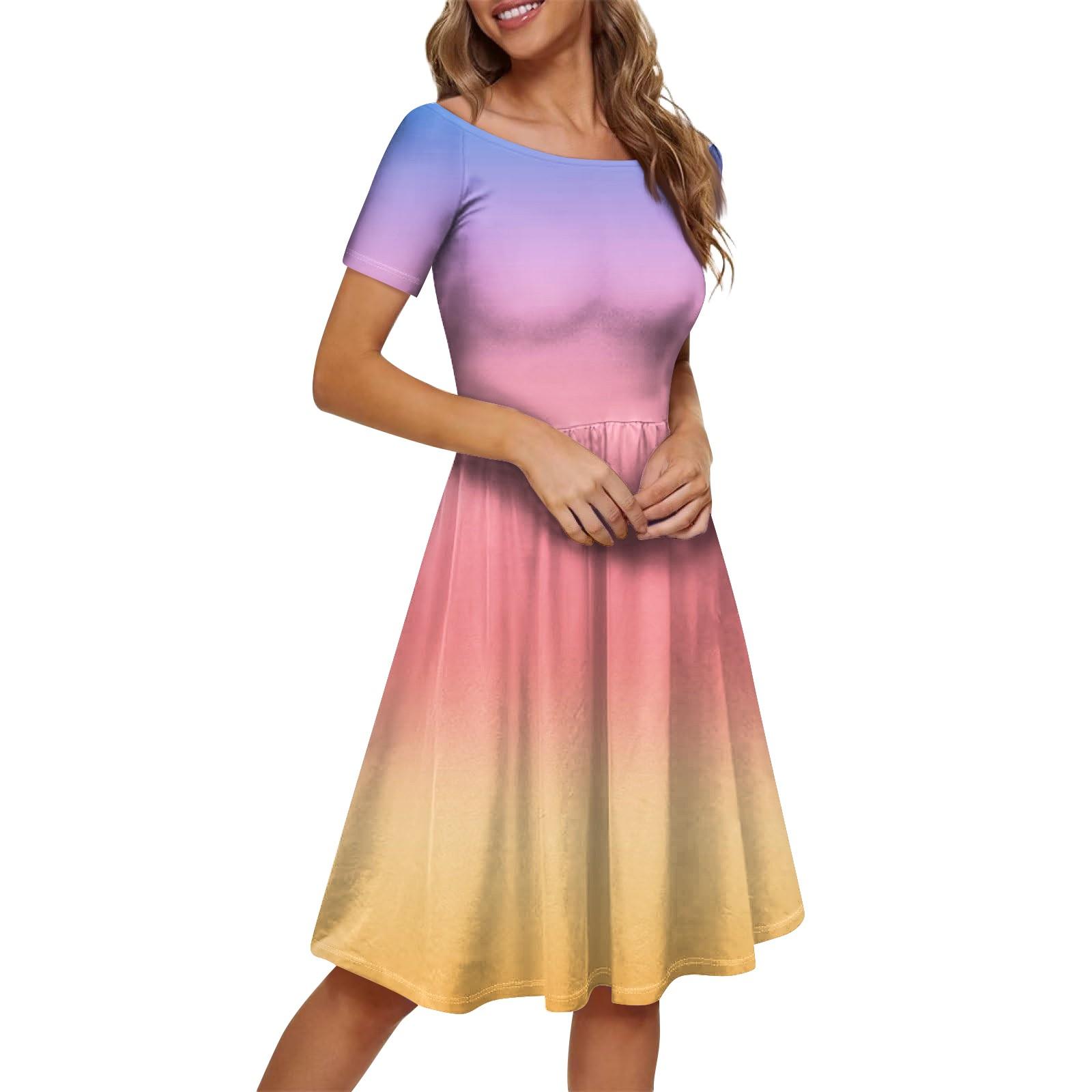 Женское платье с коротким рукавом реглан с круглым вырезом и большим вырезом с открытыми плечами, градиентное платье XL
Женское платье с коротким рукавом реглан с круглым вырезом и большим вырезом с открытыми плечами, градиентное платье XL