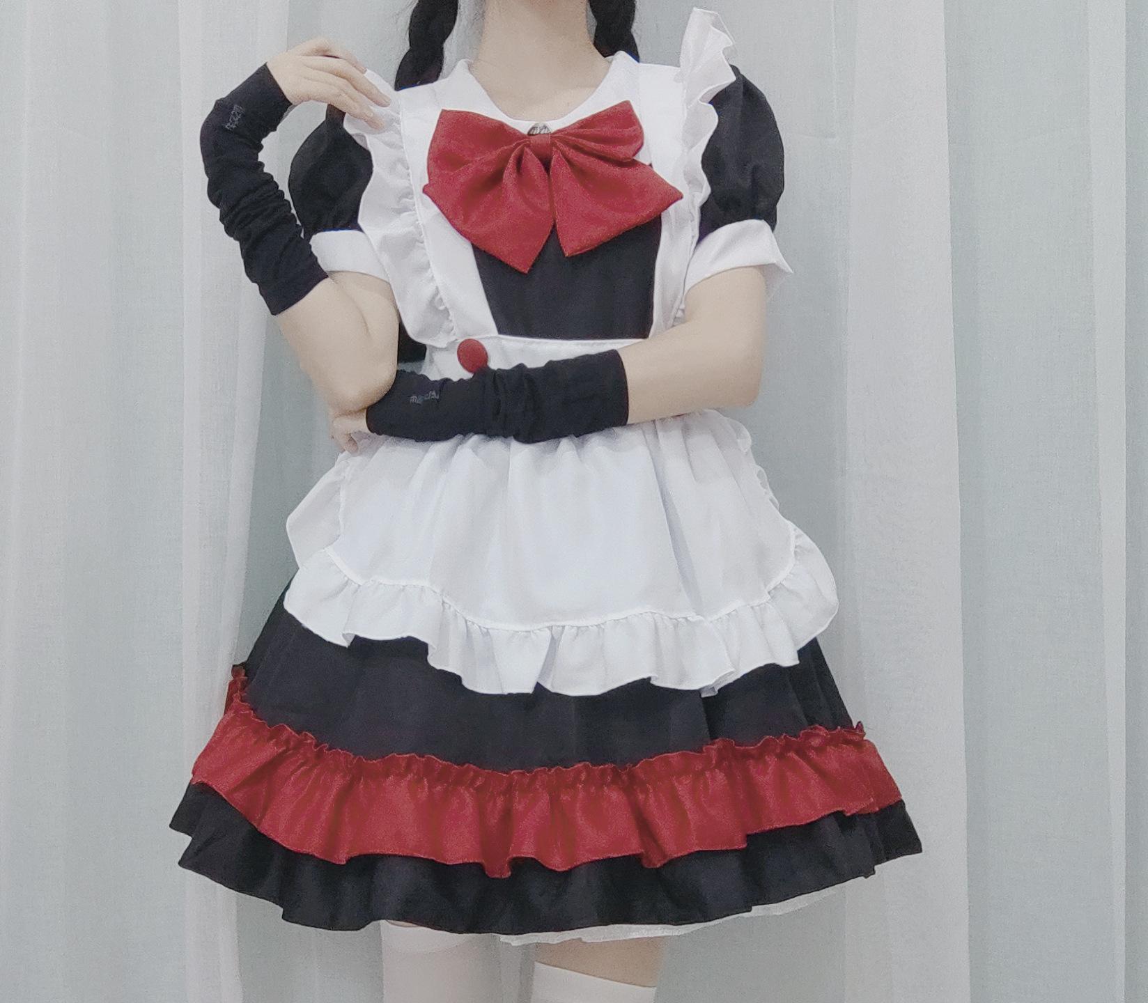 Black and red maid outfit, dark school style little devil witch dress L
Black and red maid outfit, dark school style little devil witch dress L