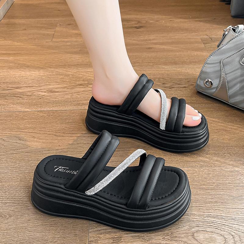 Thick bottom heightening sandals women s summer new fashion rhinestones fashion going out temperament slippers 35 чёрный
Thick bottom heightening sandals women s summer new fashion rhinestones fashion going out temperament slippers 35 чёрный