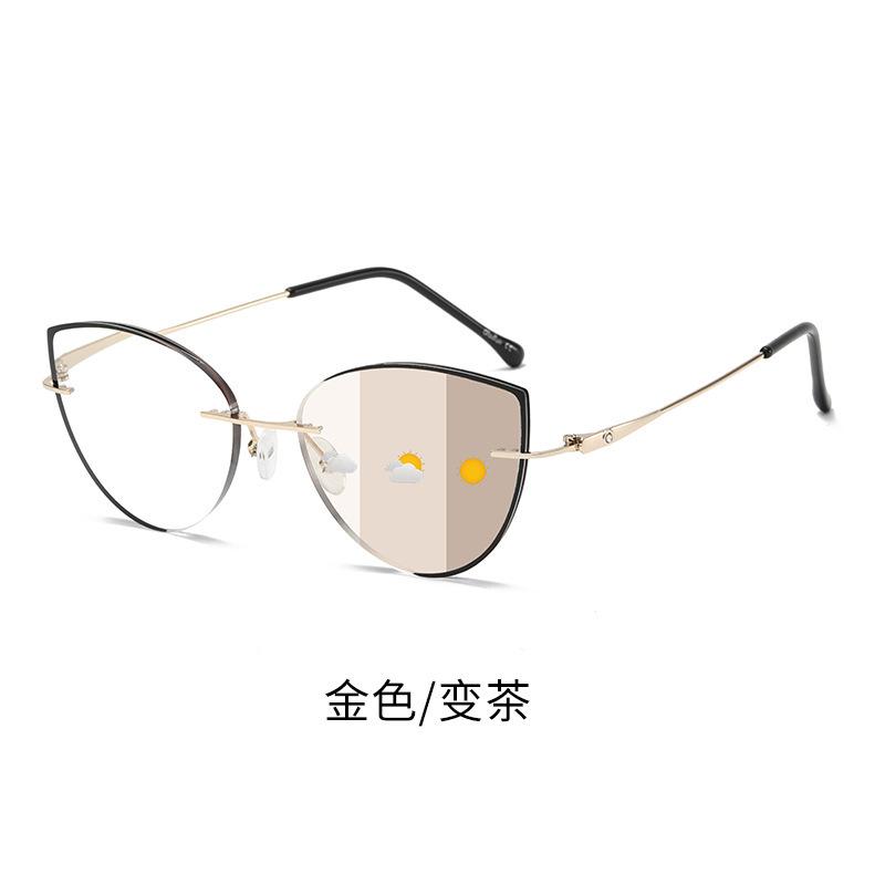 Color-changing gold wire cat s eye frameless women s reading glasses glasses metal frame advanced anti-blue flat glasses old 100 degrees
Color-changing gold wire cat s eye frameless women s reading glasses glasses metal frame advanced anti-blue flat glasses old 100 degrees