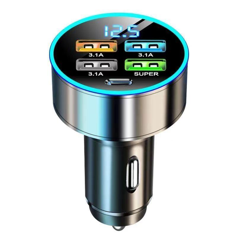 UYUXIO Super Fast Charging 150W 5 Ports USB C Car Phone Charger Adapter with Voltage Display For Xiaomi Samsung iphone Huawei Black Car Charger
UYUXIO Super Fast Charging 150W 5 Ports USB C Car Phone Charger Adapter with Voltage Display For Xiaomi Samsung iphone Huawei Black Car Charger