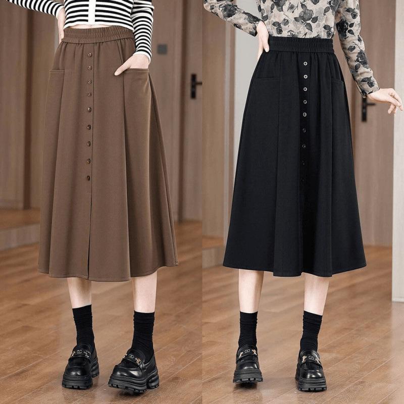 Women s Elastic Waist Midi Skirt - Spring/Autumn Style, Casual Slimming Fit with Pockets 4XL
Women s Elastic Waist Midi Skirt - Spring/Autumn Style, Casual Slimming Fit with Pockets 4XL