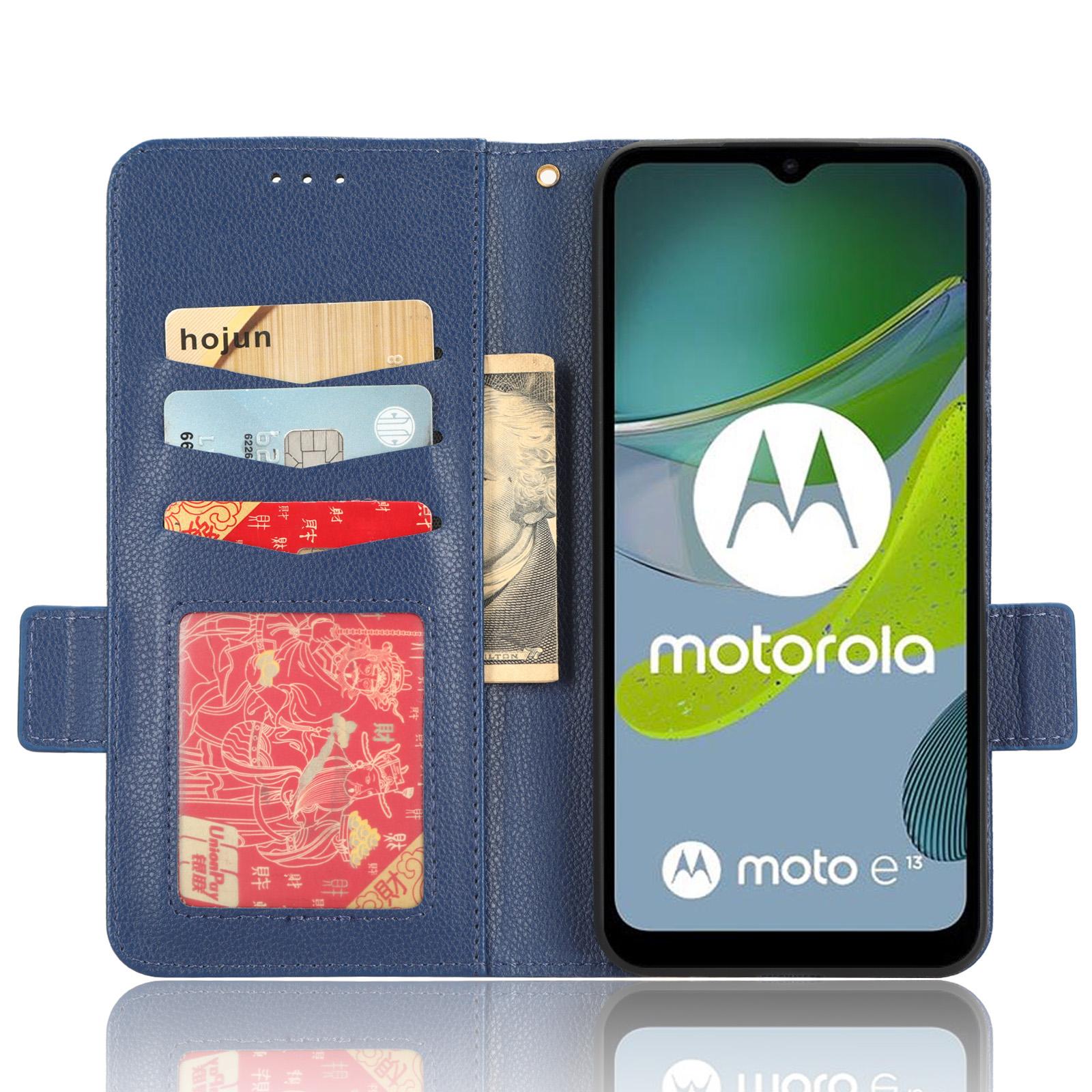 For Motorola Moto E13 4G Phone Case Wallet Stand Litchi Texture PU Leather Dual Magnetic Clasp Phone Cover Dark Blue
For Motorola Moto E13 4G Phone Case Wallet Stand Litchi Texture PU Leather Dual Magnetic Clasp Phone Cover Dark Blue
