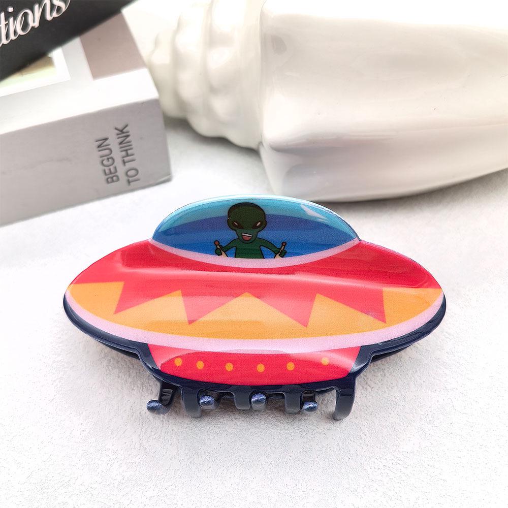 Уникальный акриловый мультяшный зажим для волос в виде НЛО - Дизайн летающей тарелки
Уникальный акриловый мультяшный зажим для волос в виде НЛО - Дизайн летающей тарелки