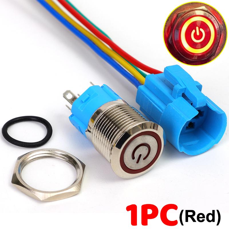 16mm Latching Push Button Switch LED Illuminated Waterproof 12V 24V Metal Round Power on Off Toggle Car Boat Marine Dash Wire
16mm Latching Push Button Switch LED Illuminated Waterproof 12V 24V Metal Round Power on Off Toggle Car Boat Marine Dash Wire