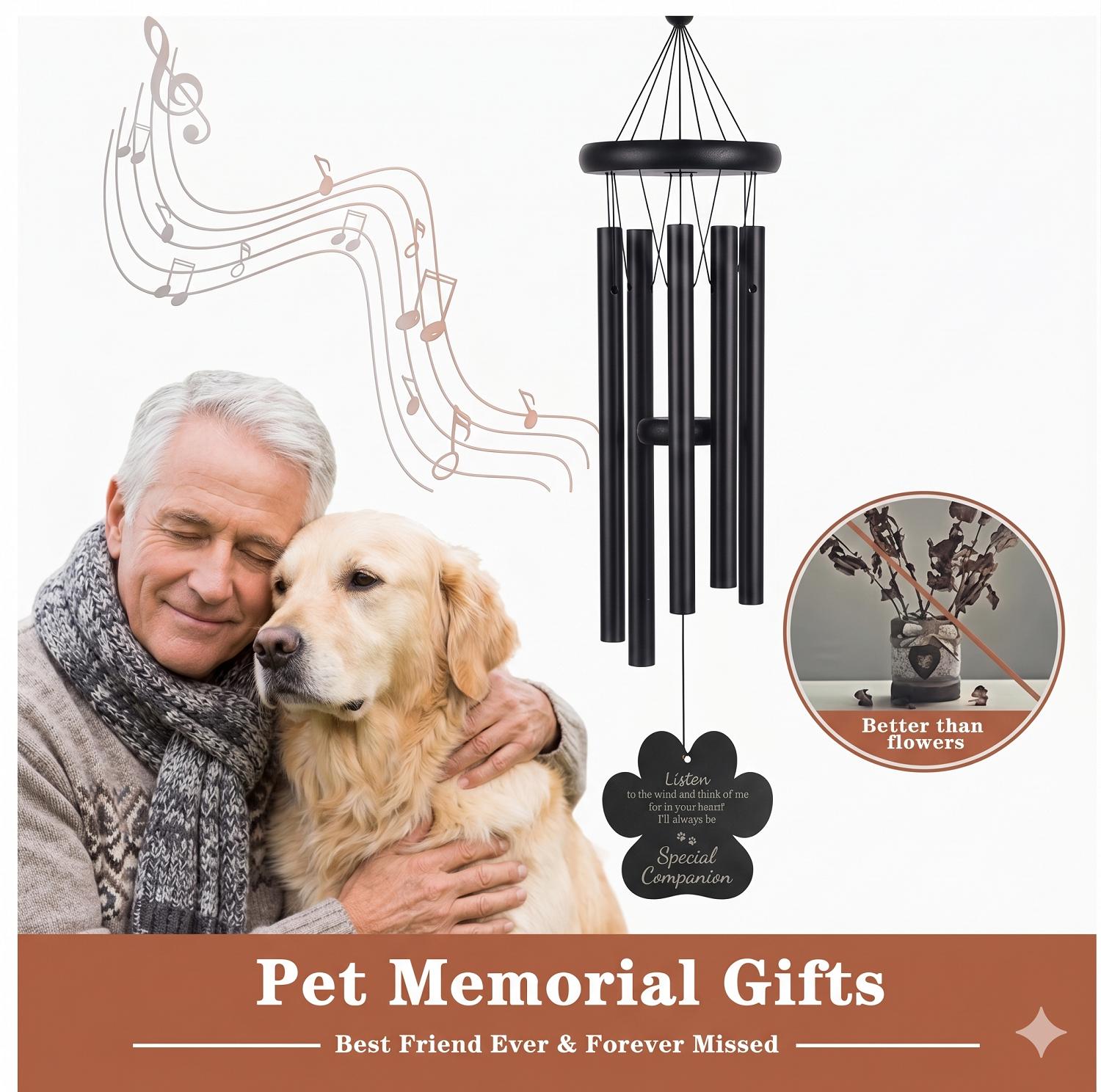 Dog Memorial Wind Chime - Black Outdoor Sympathy Gift with Soothing Tones for Garden/Patio, Ideal Remembrance for Pet Loss
Dog Memorial Wind Chime - Black Outdoor Sympathy Gift with Soothing Tones for Garden/Patio, Ideal Remembrance for Pet Loss