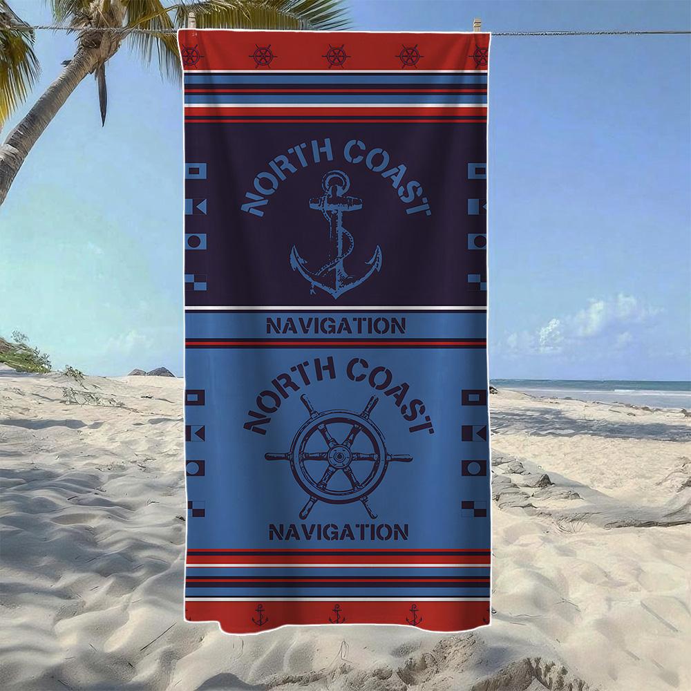 Nautical Anchor & Ship Wheel Pattern Beach Towel, Soft Durable Quick-Drying, Ideal For Summer Beach, Swimming & Camping W30*H60(CM)
Nautical Anchor & Ship Wheel Pattern Beach Towel, Soft Durable Quick-Drying, Ideal For Summer Beach, Swimming & Camping W30*H60(CM)