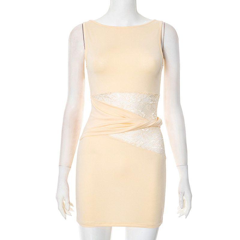G25Ds068 Cross-Border New Summer Women s Dress with High Wide Neckline, Sleeveless Lace Splicing, and Twisted Waist Dress for Women Apricot color S
G25Ds068 Cross-Border New Summer Women s Dress with High Wide Neckline, Sleeveless Lace Splicing, and Twisted Waist Dress for Women Apricot color S