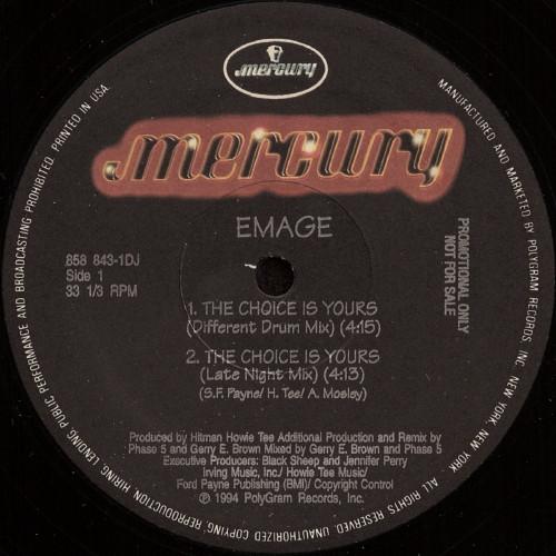 12inch Record EMAGE - The Choice Is Yours 8588431DJ Mercury 1994 US Rap & Hip-Hop/R&B Used
12inch Record EMAGE - The Choice Is Yours 8588431DJ Mercury 1994 US Rap & Hip-Hop/R&B Used
