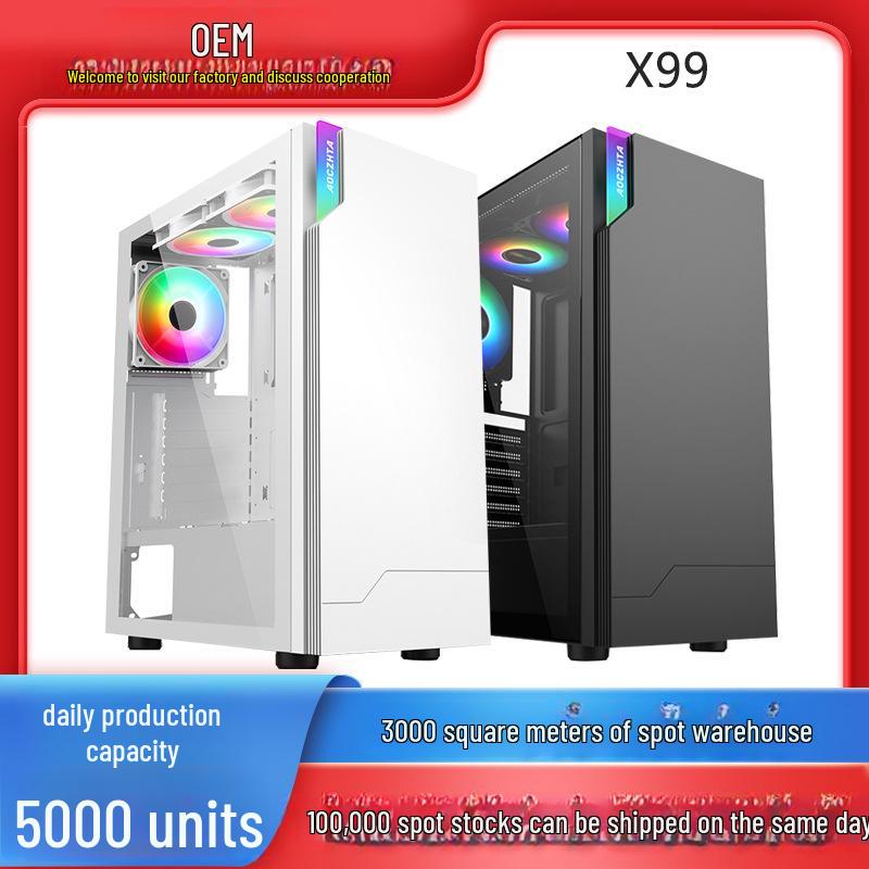 Игровой корпус для ПК X99: Боковая панель из закаленного стекла с RGB-подсветкой чёрный 
Игровой корпус для ПК X99: Боковая панель из закаленного стекла с RGB-подсветкой чёрный