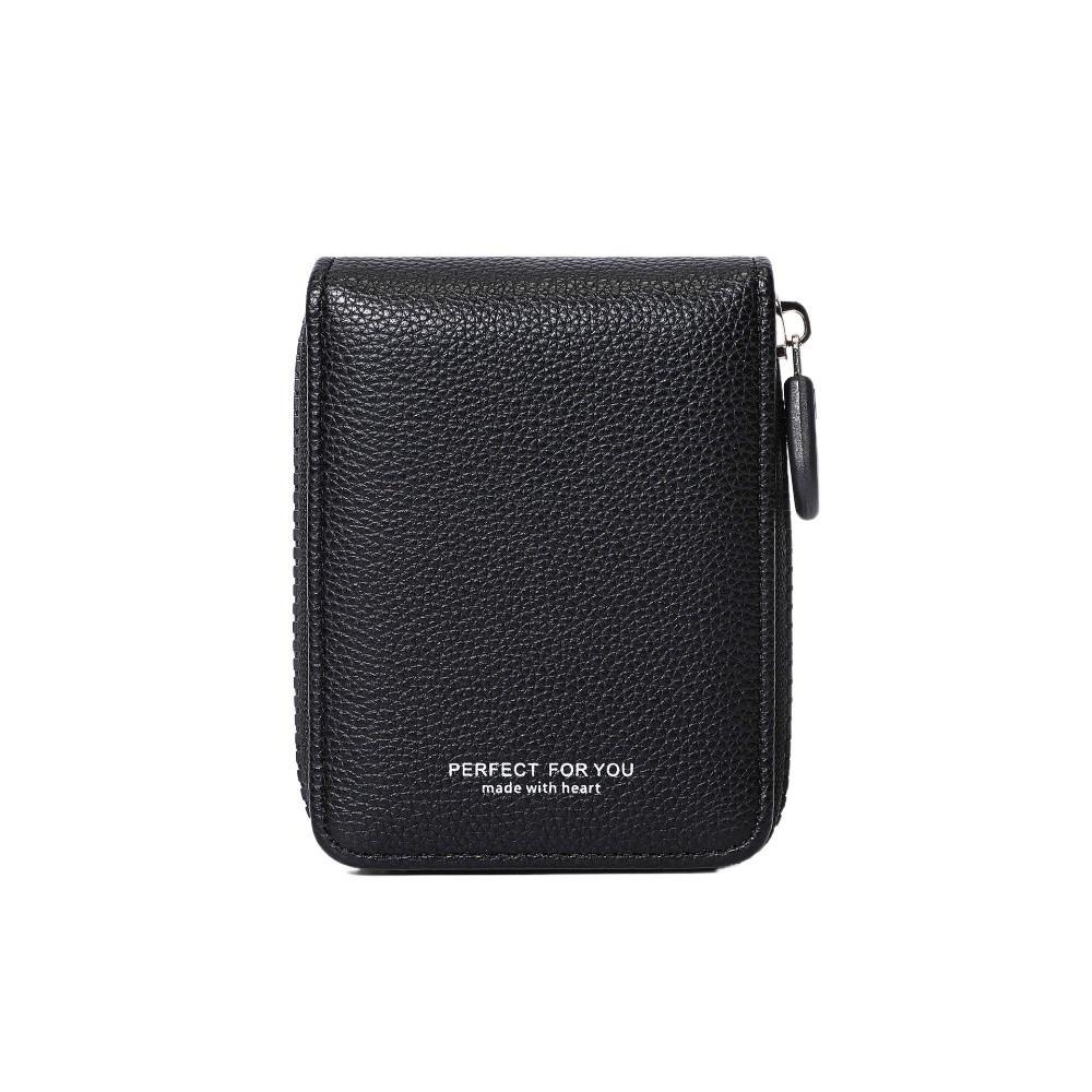 Кошелек-клатч из ПУ кожи на молнии, держатель для карт, короткий, кошелек для монет, ретро, женский короткий кошелек, сумка для хранения карт чёрный