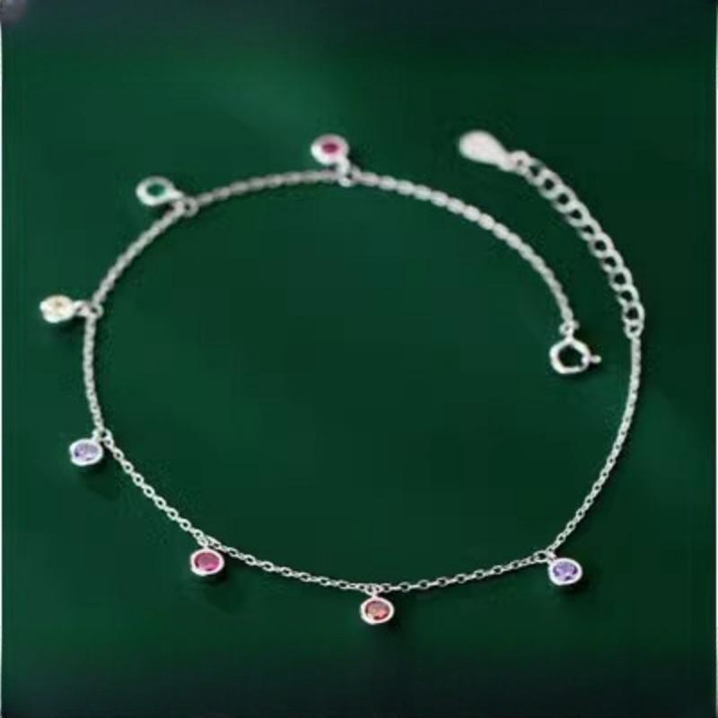 Silver Round Delicate Zircon Charm Anklet for Women Bracelet Simple Fashion Jewelry 
Silver Round Delicate Zircon Charm Anklet for Women Bracelet Simple Fashion Jewelry