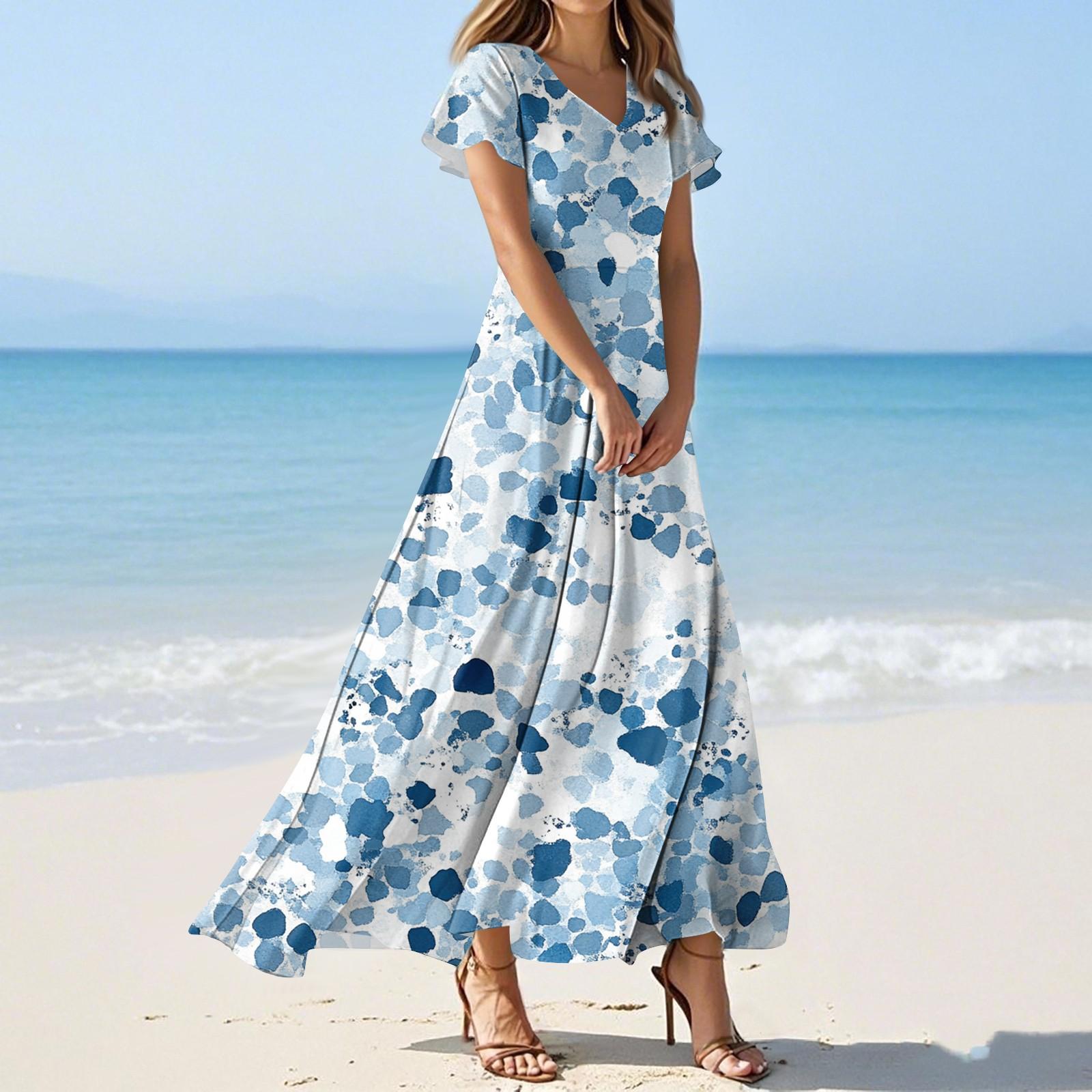 Женские летние повседневные модные платья с цветочным принтом, платья с V-образным вырезом и коротким рукавом XL
Женские летние повседневные модные платья с цветочным принтом, платья с V-образным вырезом и коротким рукавом XL