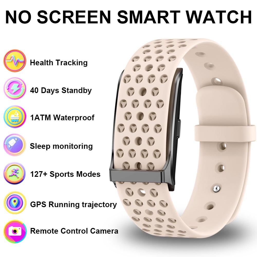 New Health Monitoring Bracelet Screenless Watch 120+ Sports Mode Heart Rate Blood Pressure IP68 Waterproof Smartwatch Men блідо-рожевого кольору
New Health Monitoring Bracelet Screenless Watch 120+ Sports Mode Heart Rate Blood Pressure IP68 Waterproof Smartwatch Men блідо-рожевого кольору