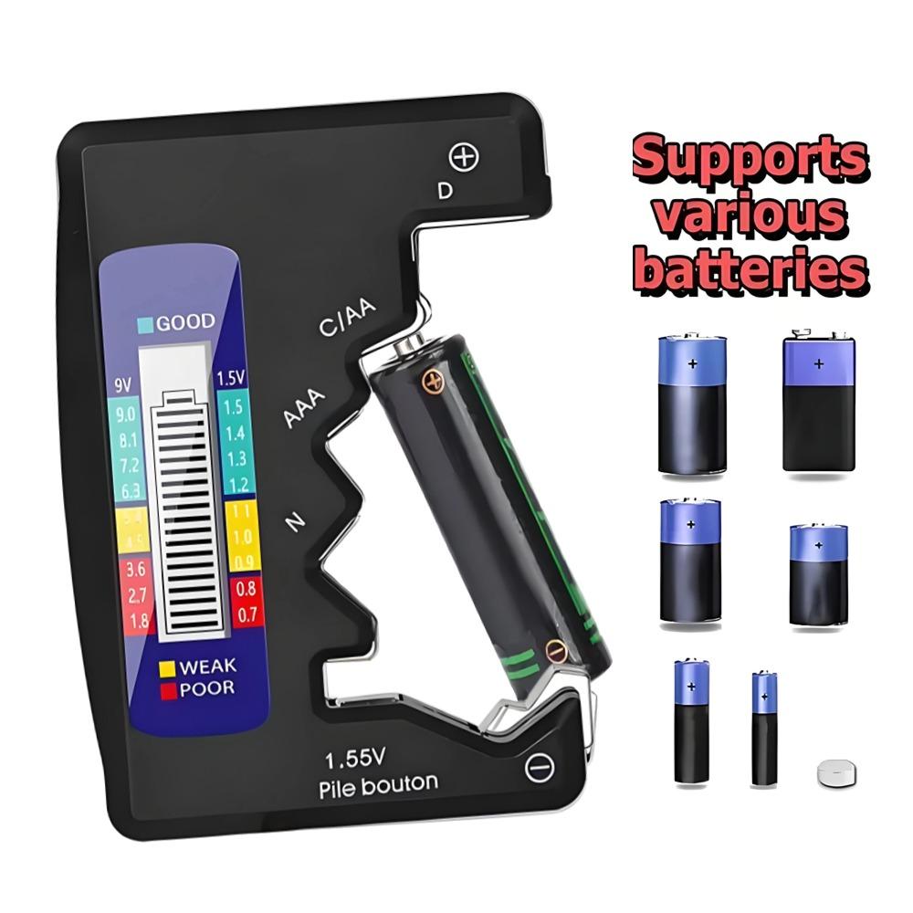 LCD Display Digital Battery Tester for C D N AA AAA 9V Button Cell Batteries Portable Battery Capacity Indicator Battery Level Tester Voltage Meter чорний
LCD Display Digital Battery Tester for C D N AA AAA 9V Button Cell Batteries Portable Battery Capacity Indicator Battery Level Tester Voltage Meter чорний