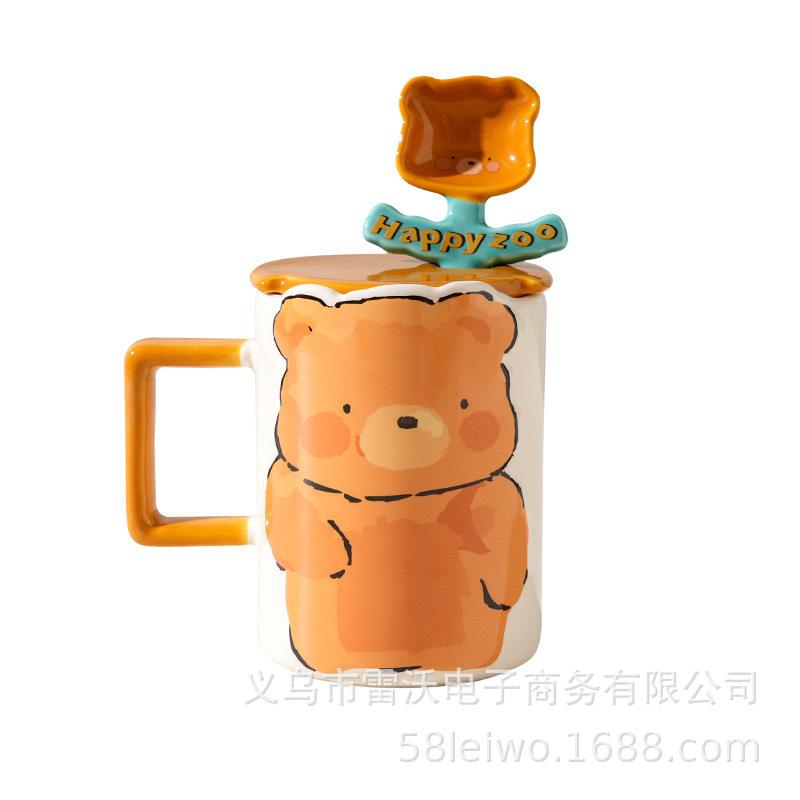 Cartoon Animal Ceramic Cup Cute And Cute High-Value Water Cup Girl Student Couple Mug With Lid And Spoon 301-400ml
Cartoon Animal Ceramic Cup Cute And Cute High-Value Water Cup Girl Student Couple Mug With Lid And Spoon 301-400ml