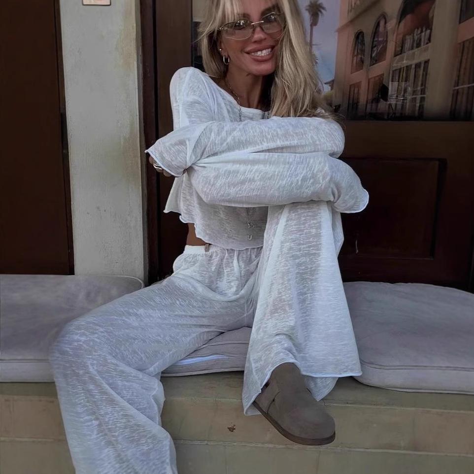 Белый комплект с длинным рукавом и брюками широкого кроя, повседневный наряд свободного кроя для женщин, удобная уличная одежда S белый
Белый комплект с длинным рукавом и брюками широкого кроя, повседневный наряд свободного кроя для женщин, удобная уличная одежда S белый