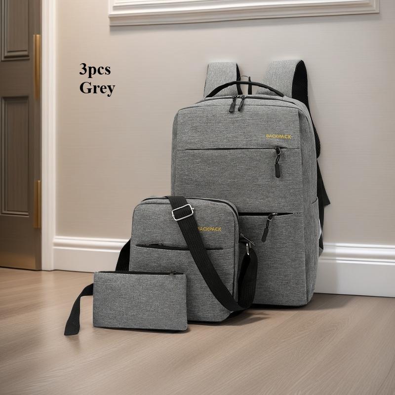 Комплект из 3-х предметов для мальчиков младшей школы, рюкзак большой вместимости с USB-зарядкой для мужчин, сумка для компьютера для мужчин серый
Комплект из 3-х предметов для мальчиков младшей школы, рюкзак большой вместимости с USB-зарядкой для мужчин, сумка для компьютера для мужчин серый