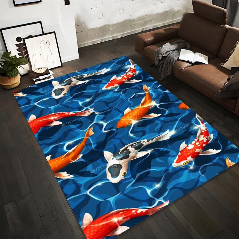 Colorful Koi Fish Carpet with Blue Water Design, Modern Home Decor Suitable for use as an anti-slip for living room bedroom sofas 40x60cm( 15x23in )
Colorful Koi Fish Carpet with Blue Water Design, Modern Home Decor Suitable for use as an anti-slip for living room bedroom sofas 40x60cm( 15x23in )