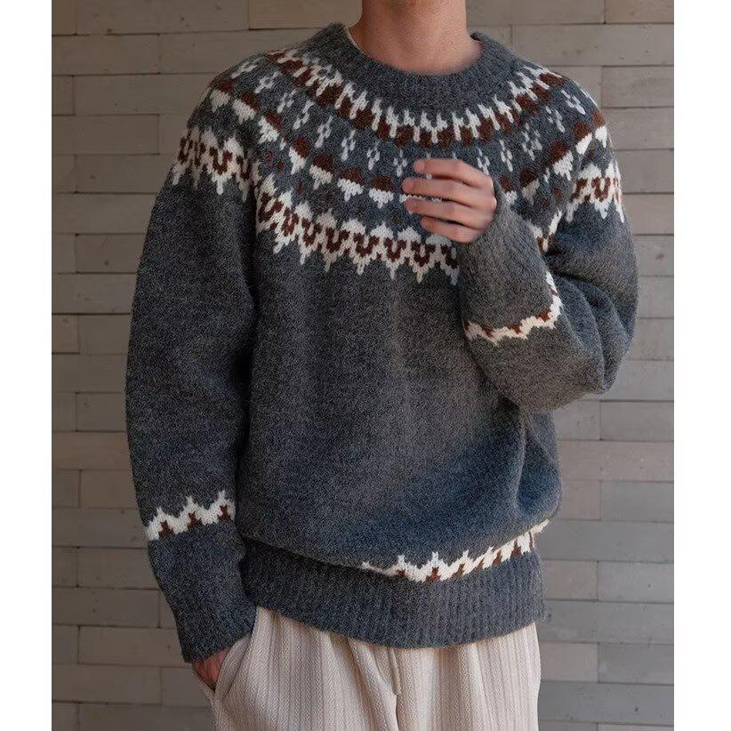 Men s Autumn/Winter French Fair Isle Stripe Knit Sweater - Round Neck, Loose Fit, Versatile Casual Style. 3XL сірий колір
Men s Autumn/Winter French Fair Isle Stripe Knit Sweater - Round Neck, Loose Fit, Versatile Casual Style. 3XL сірий колір