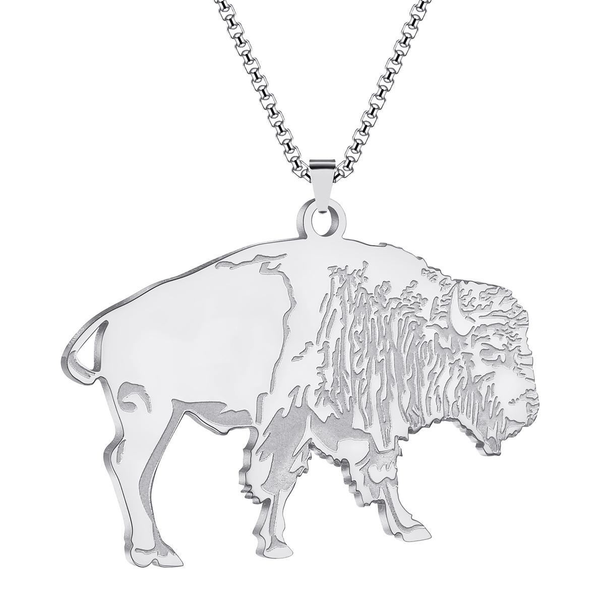 Kinitial Stainless Steel Bison Ornament Great Plains Giant Buffalo Bison Pendant Necklace For Men Women
Kinitial Stainless Steel Bison Ornament Great Plains Giant Buffalo Bison Pendant Necklace For Men Women