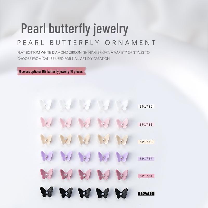3D Pearl Butterfly Nail Art Accessories - 10 pcs 
3D Pearl Butterfly Nail Art Accessories - 10 pcs