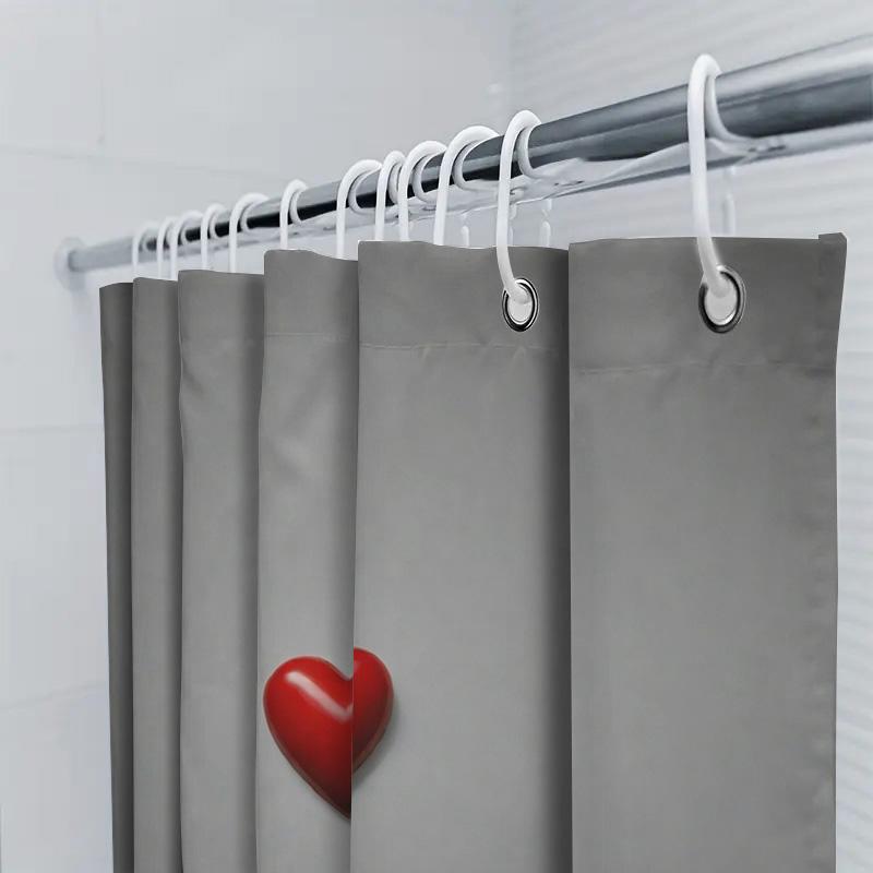 Gray Shower Curtain With Red Heart - Modern Bathroom Decor W60H190(CM)-1 Pcs
Gray Shower Curtain With Red Heart - Modern Bathroom Decor W60H190(CM)-1 Pcs