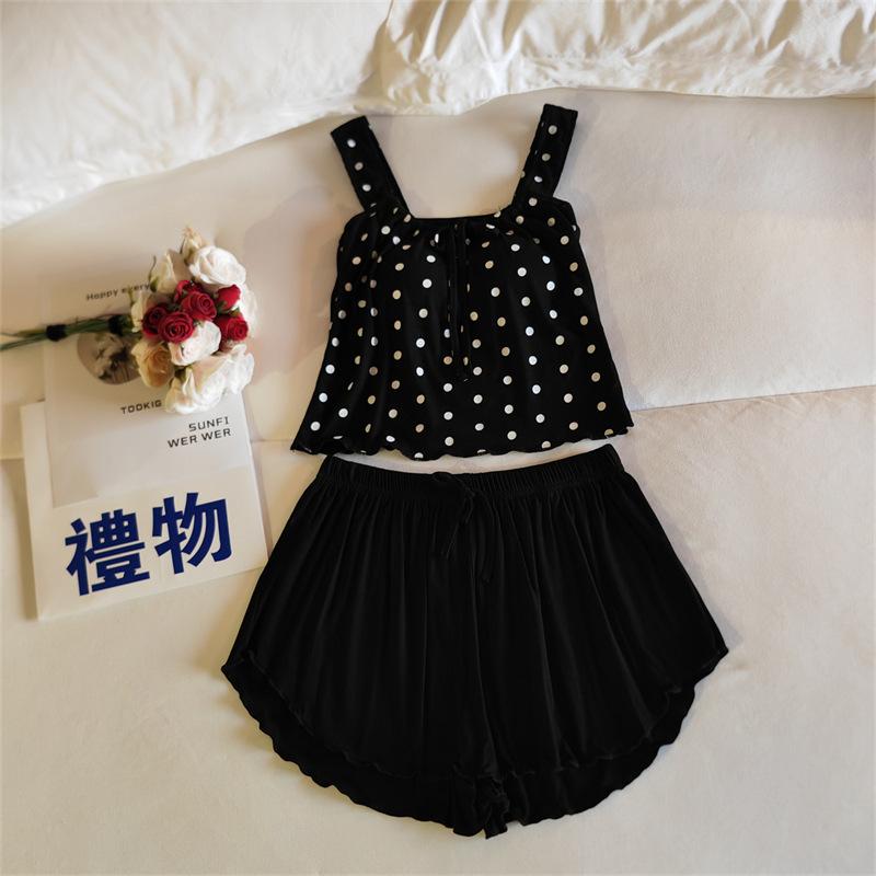 Sexy Pyjama Woman Modal Chest Pad Summer Pajamas Sleeveless Vest Shorts House Wear Two-Piece Set Homewear XXL холодний колір чорний
Sexy Pyjama Woman Modal Chest Pad Summer Pajamas Sleeveless Vest Shorts House Wear Two-Piece Set Homewear XXL холодний колір чорний