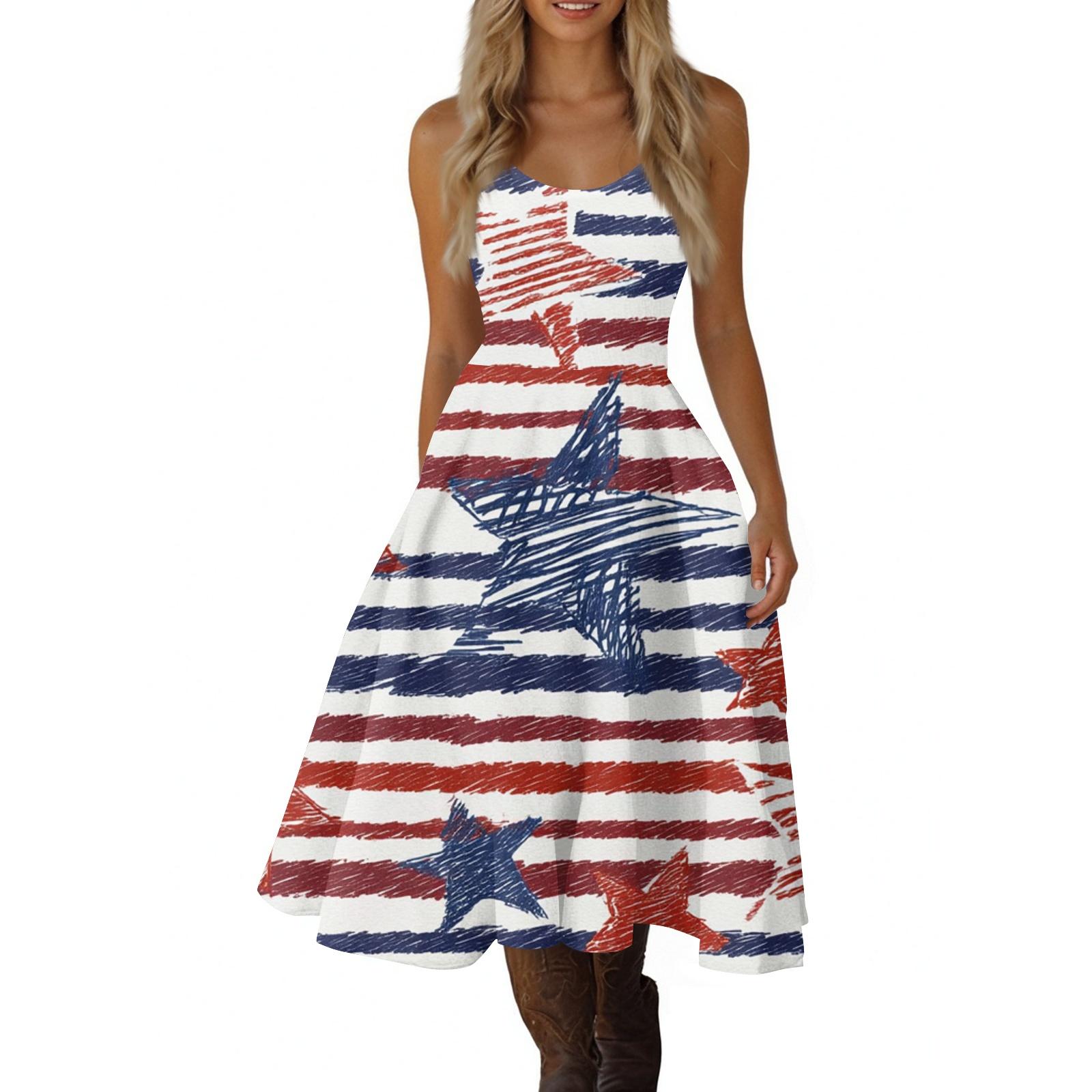 Women s Casual Fashion Independence Day Print V-Neck Retro Sleeveless Dress L
Women s Casual Fashion Independence Day Print V-Neck Retro Sleeveless Dress L