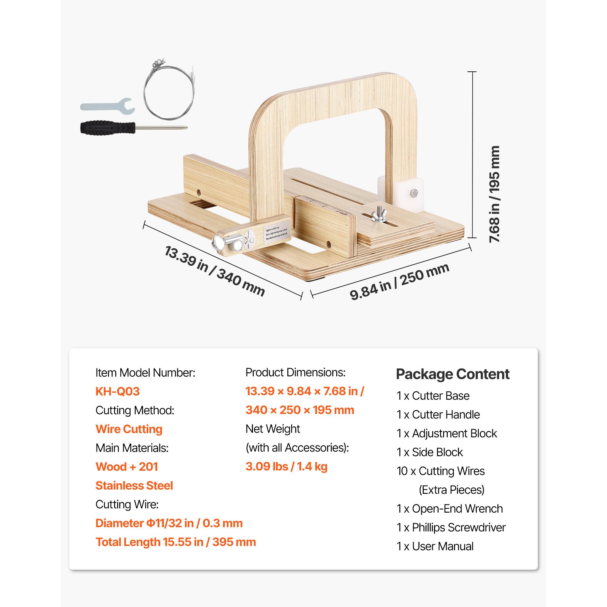 SucceBuy Soap Cutter 0-2in Adjustable Thickness with Stainless Steel Adjustable Wire Tension for Candles DIY Making Cutting Tool
SucceBuy Soap Cutter 0-2in Adjustable Thickness with Stainless Steel Adjustable Wire Tension for Candles DIY Making Cutting Tool