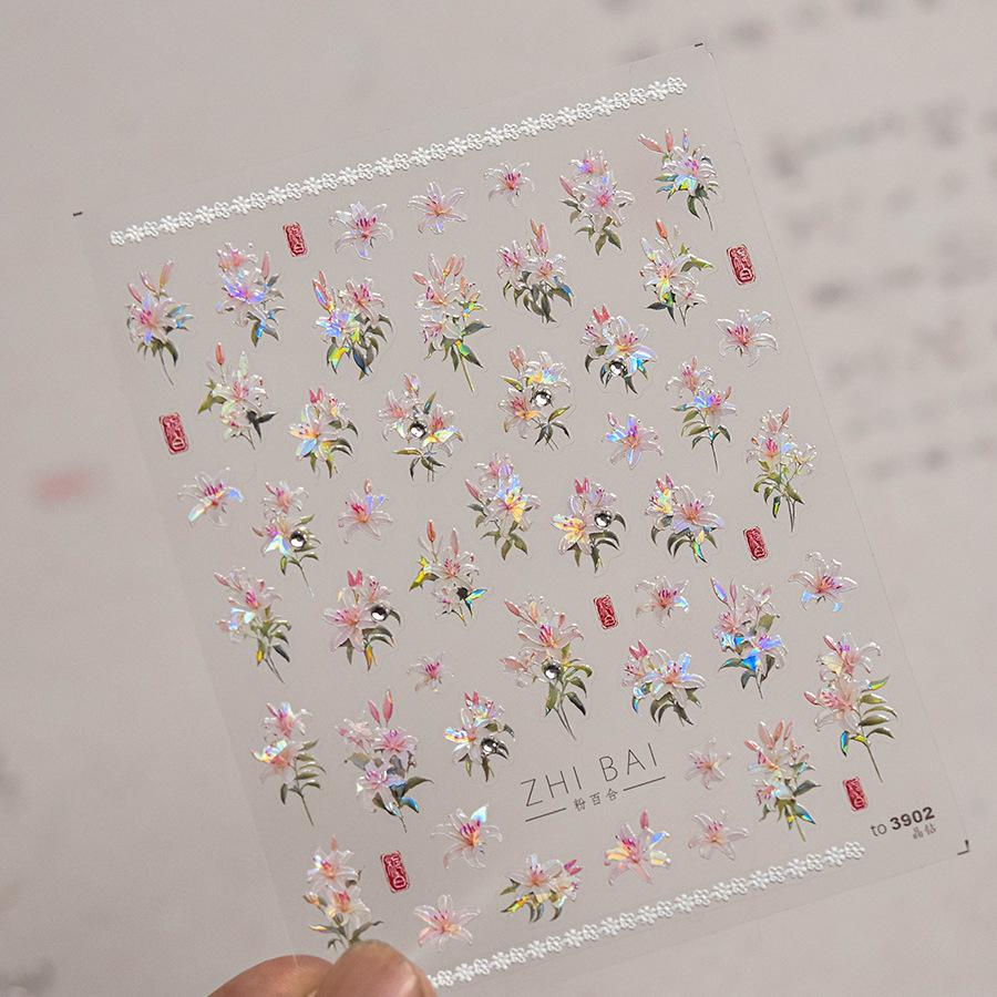 5D Kawaii Lily Nail Art Stickers 1pcs Японська рожево-біла квітка з діамантом Самоклеючі прикраси для нігтів Слайдер наклейки DIY to3902
5D Kawaii Lily Nail Art Stickers 1pcs Японська рожево-біла квітка з діамантом Самоклеючі прикраси для нігтів Слайдер наклейки DIY to3902