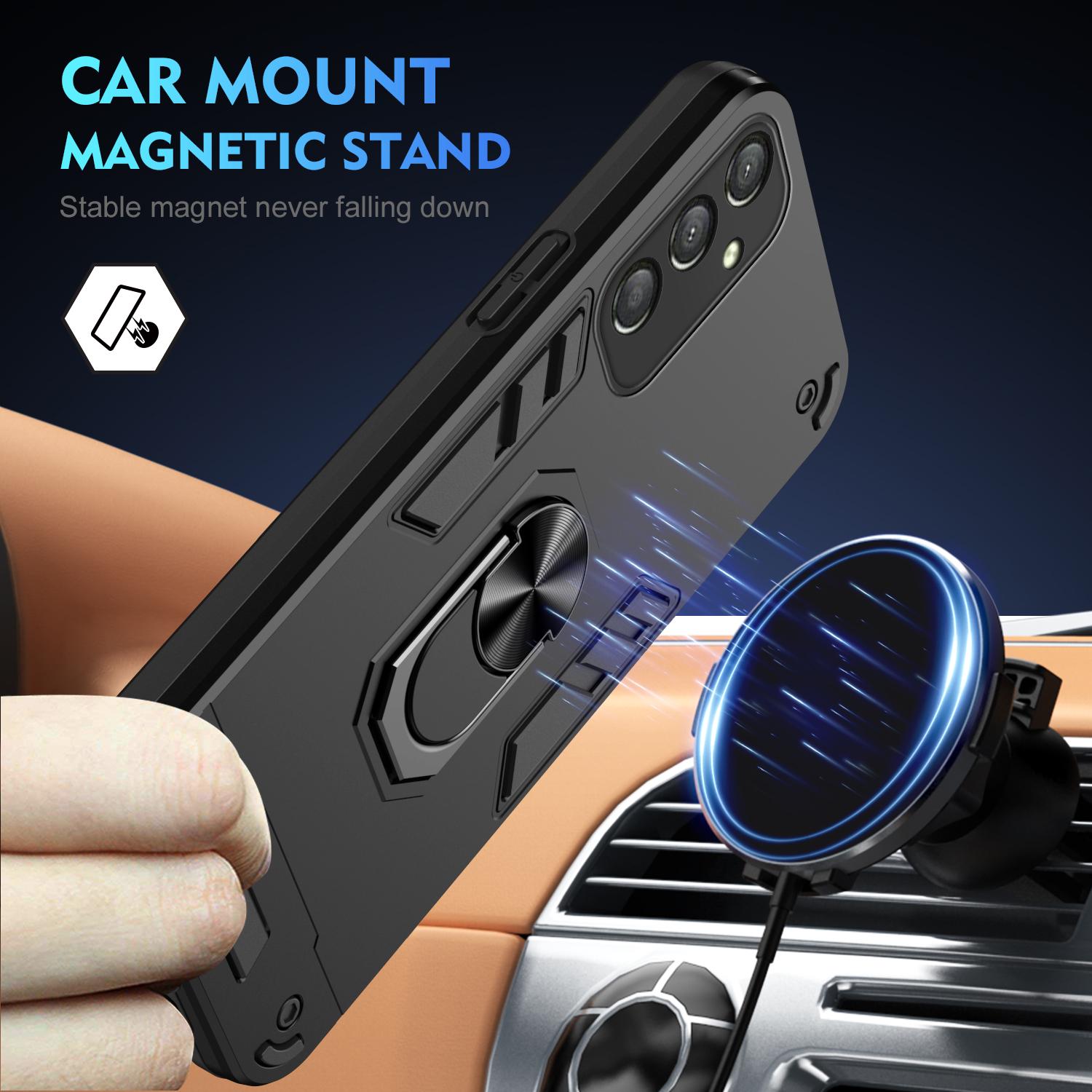 For Samsung Galaxy A16 5G/A16 4G Case PC+TPU Drop Defend Phone Cover with Ring Kickstand Black
For Samsung Galaxy A16 5G/A16 4G Case PC+TPU Drop Defend Phone Cover with Ring Kickstand Black