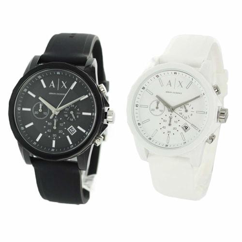 Armani Exchange Active Chronograph Pair Watches, Black & White Rubber, AX1326/AX1325, with Pair Box
Armani Exchange Active Chronograph Pair Watches, Black & White Rubber, AX1326/AX1325, with Pair Box