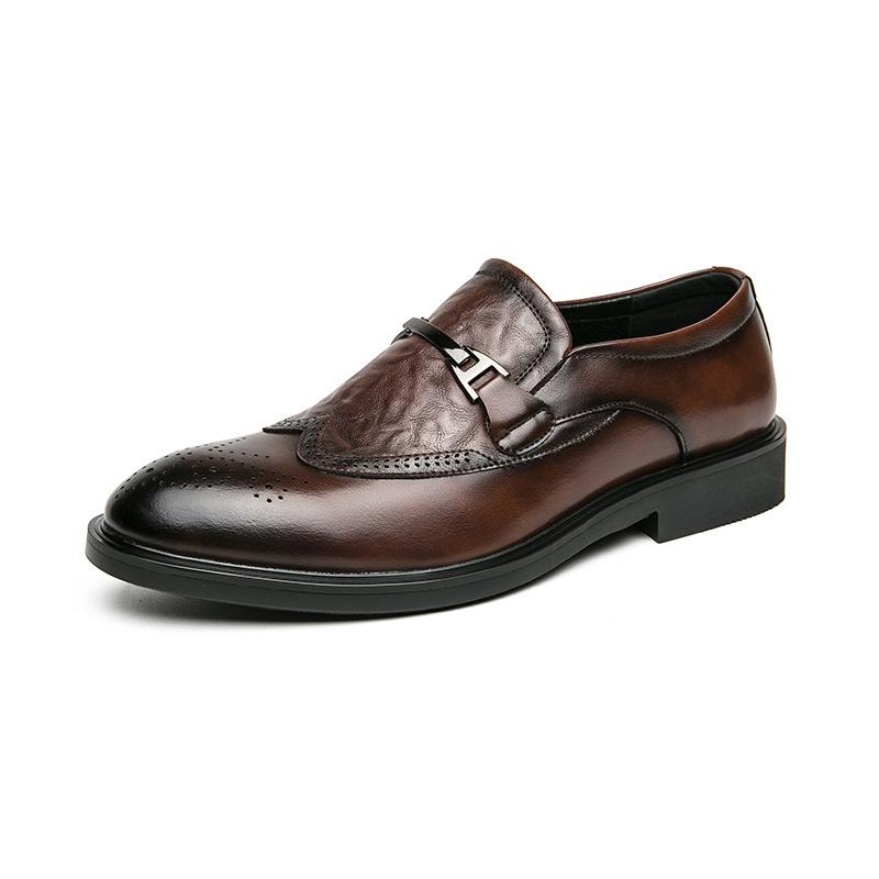 2025 spring and autumn new flower block British business dress business horse buckle small leather shoes 44 коричневий
2025 spring and autumn new flower block British business dress business horse buckle small leather shoes 44 коричневий