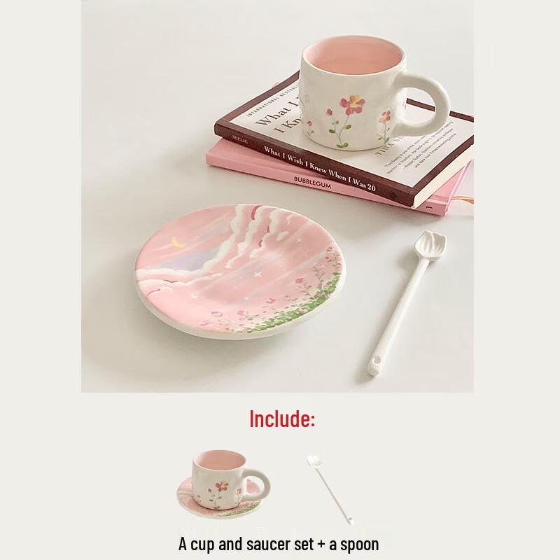 Pink Floral Hand-painted Ceramic Cup & Saucer Set
Pink Floral Hand-painted Ceramic Cup & Saucer Set