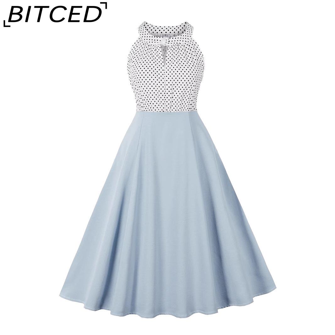 BITCED Summer Holiday Sleeveless Halterneck Vintage Polka Dot Patchwork Midi Dress XXL світло-синій колір
BITCED Summer Holiday Sleeveless Halterneck Vintage Polka Dot Patchwork Midi Dress XXL світло-синій колір