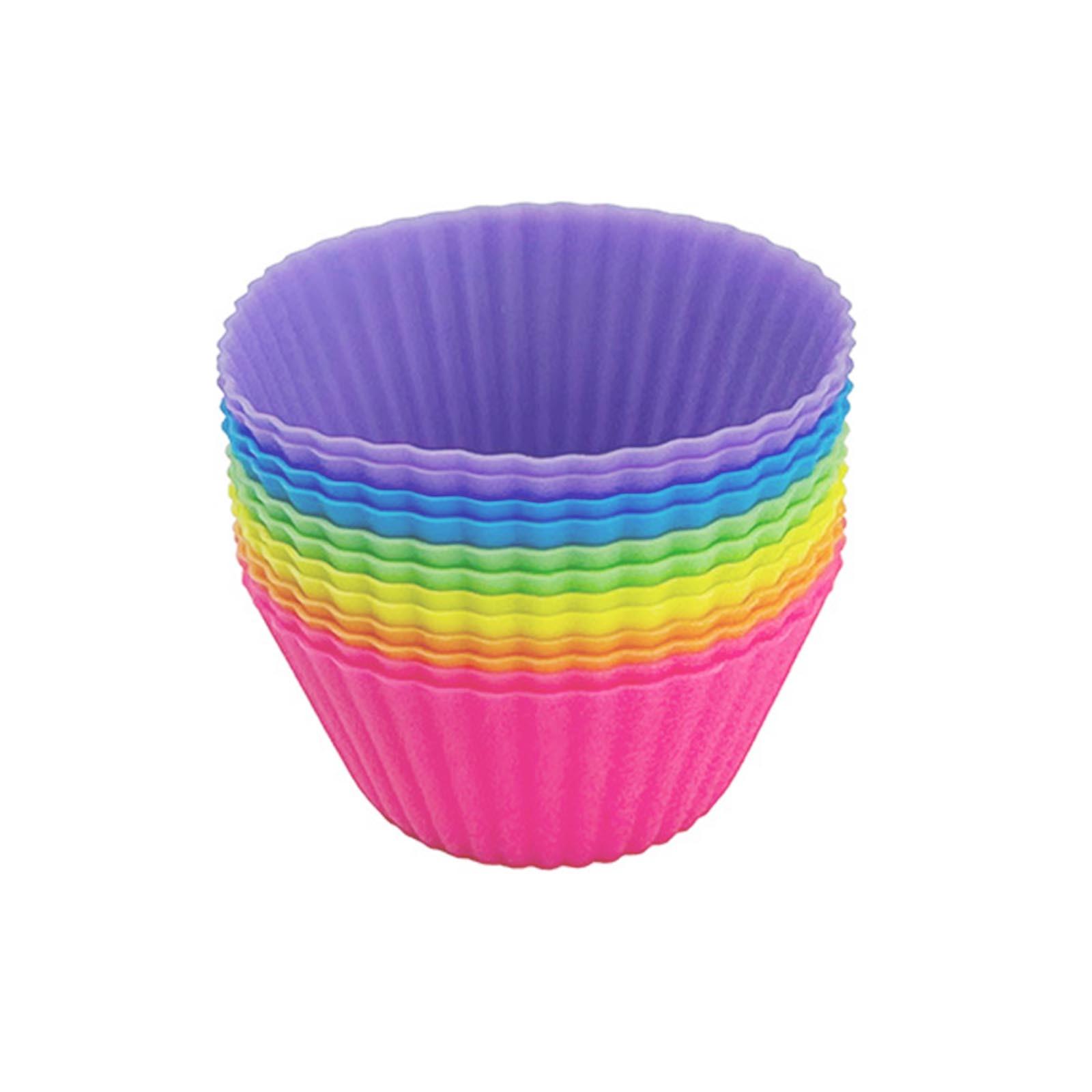 Силиконовые формочки для кексов 12 штук, многоразовые гигантские силиконовые формы для выпечки, легко моются, идеально подходят для кексов One Size