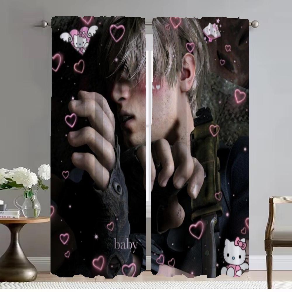 Раздел Leons Kennedy Оконная Штора для Комнаты 2 Панельные Шторы Для Домашнего Интерьера Тюль для Спальни Оттенки Гостиная Кухня Затемнение W50xH70cmx2pcs-CL