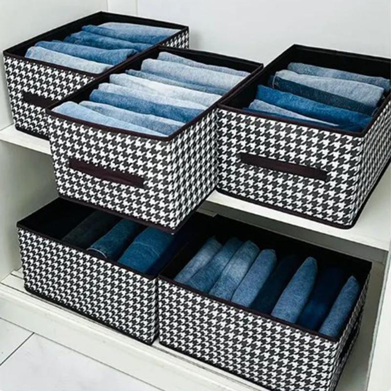 Коробка для хранения одежды Органайзер для ящиков шкафа Большая вместимость Складная коробка для хранения Ящик для брюк чёрный
