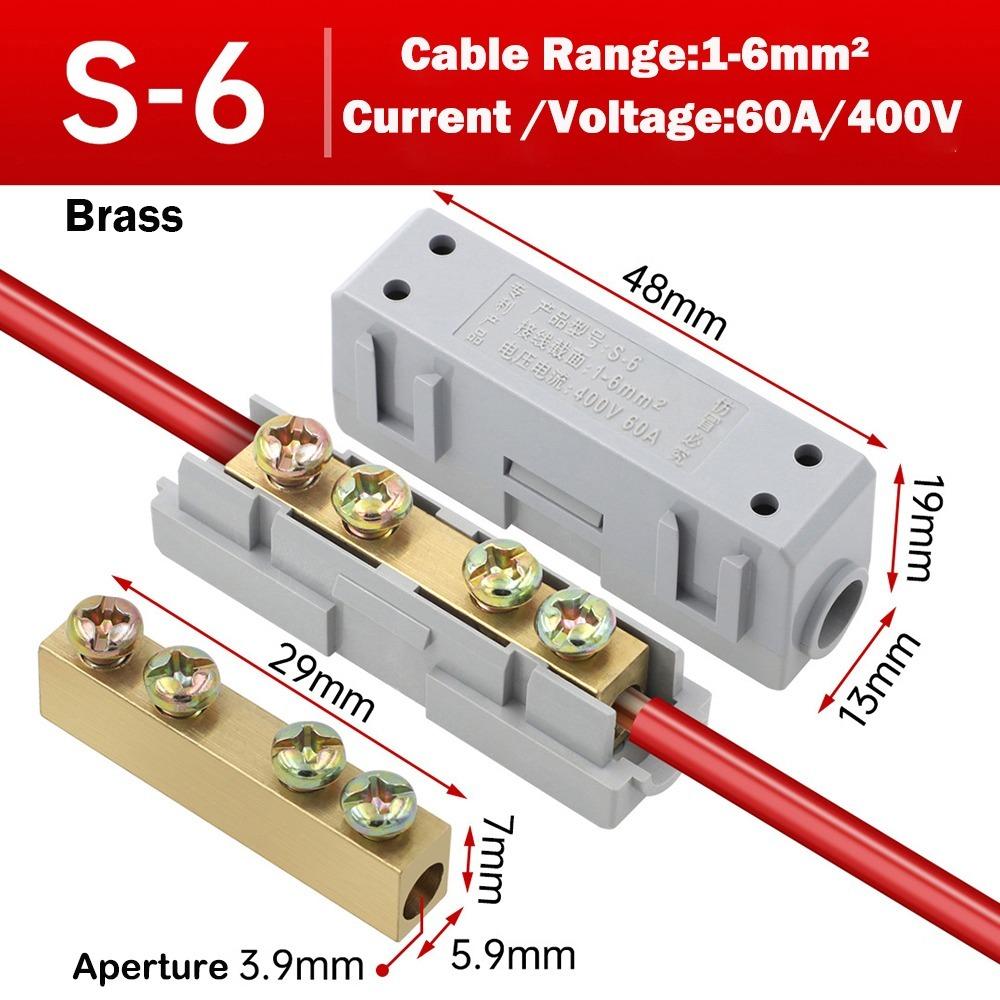 Brass Quick Terminal Block Reusable Fast Connector High Power Splitter Electrical S-6A
Brass Quick Terminal Block Reusable Fast Connector High Power Splitter Electrical S-6A